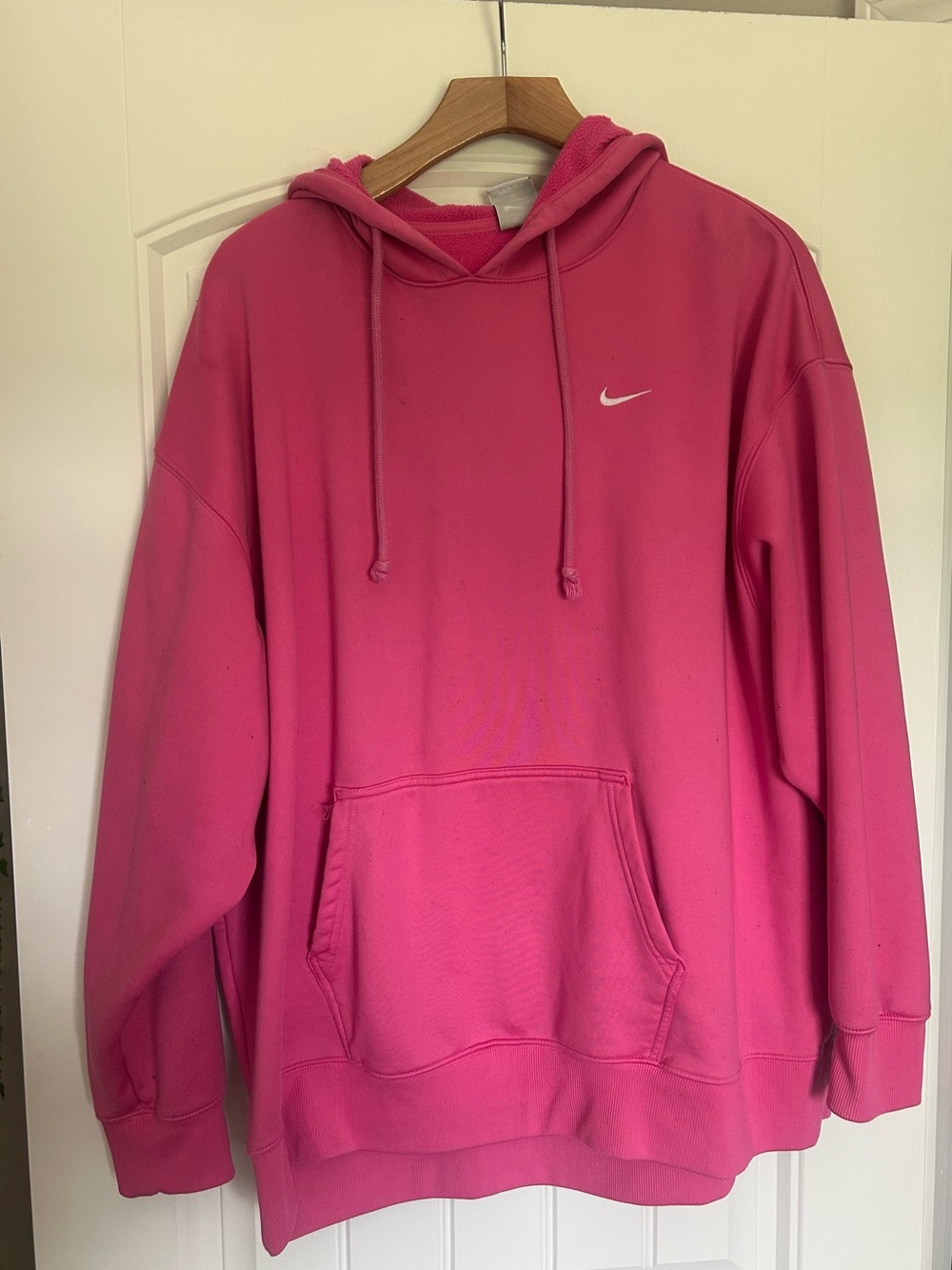 Nike Hot Pink Therma-Fit Hoodie with White Swoosh
